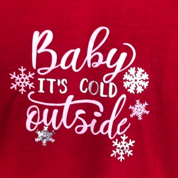 Sleep & Co Baby It’s Cold Outside Pajama Top Snowflake Red M NWT - Picture 2 of 7